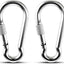 2 Mosquetones Acero Inox 7" Resistentes para Acampar