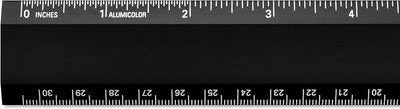 Regla aluminio 12pulg color negro