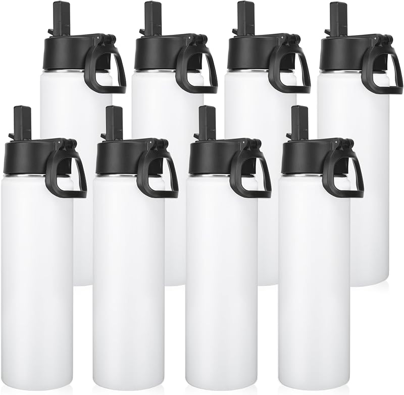 Botella agua aislada acero inox 22oz con popote doble pared