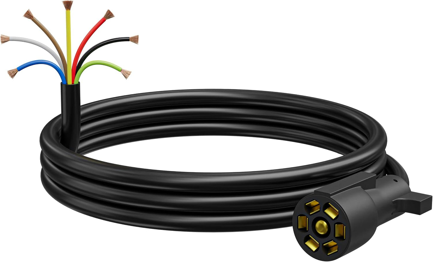 Cable remolque 7 vías conector doble clavija 4ft