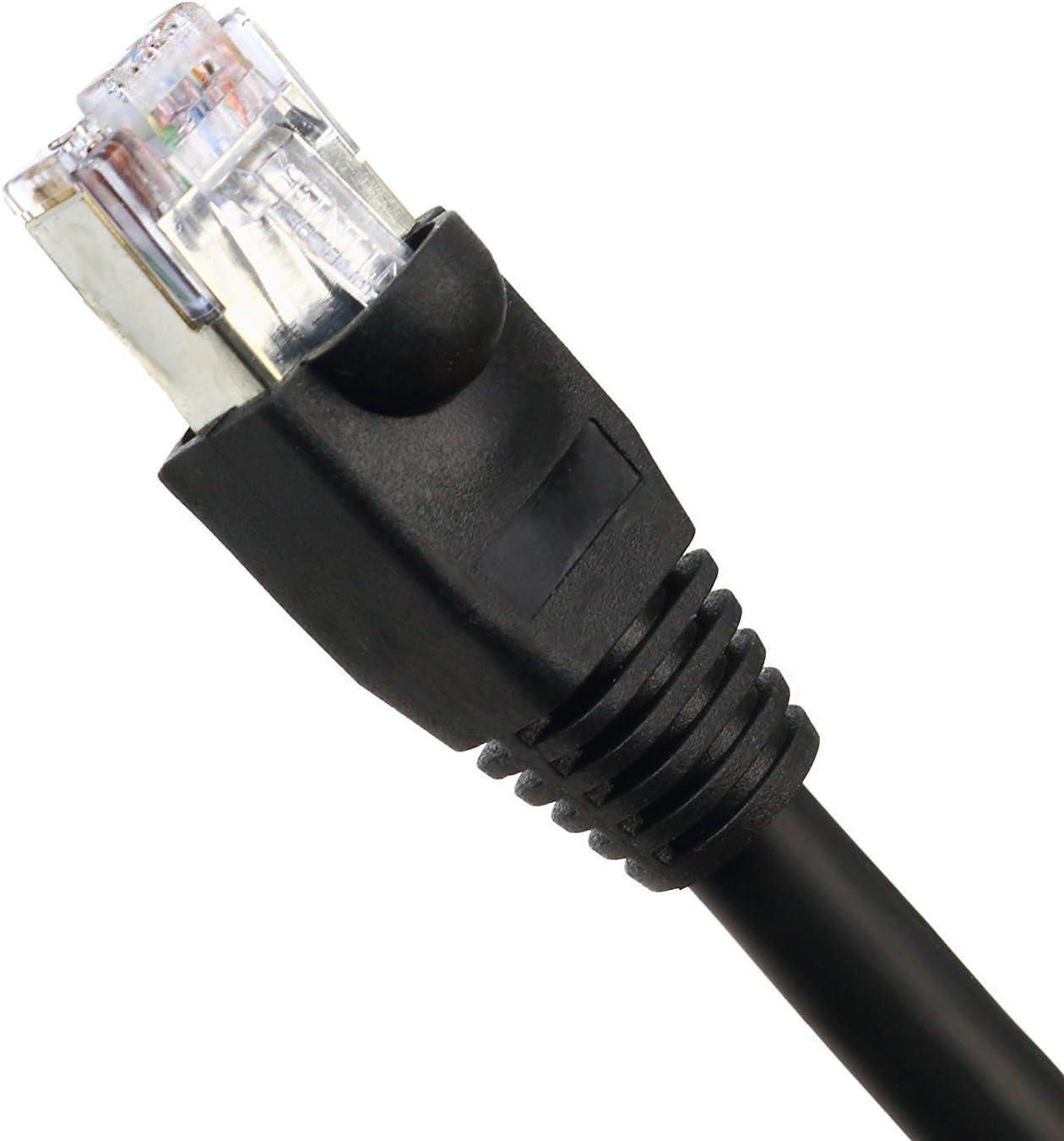 Cable Ethernet Cat5e blindado cobre puro negro