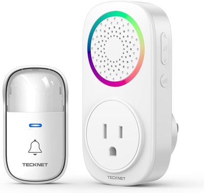 Kit timbre inalámbrico autoalimentado luz RGB 60 campanillas