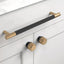 10 Tiradores Gabinete 7.5" Negro Mate y Bronce Champán