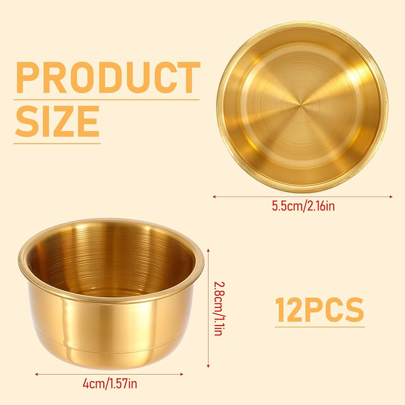 12 Tazas Salsa Acero Inox Mini Cuencos Ramequín