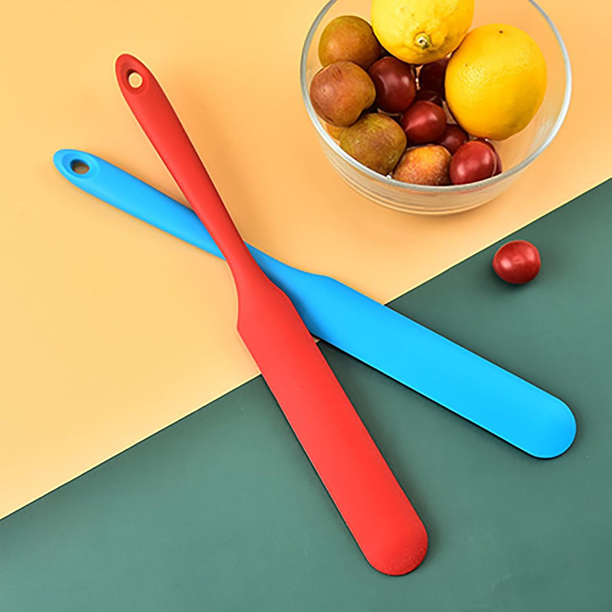 3 Espátulas Silicona para Frascos con Mango Largo