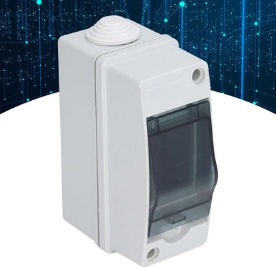 Caja protección empalme riel DIN IP66 transparente
