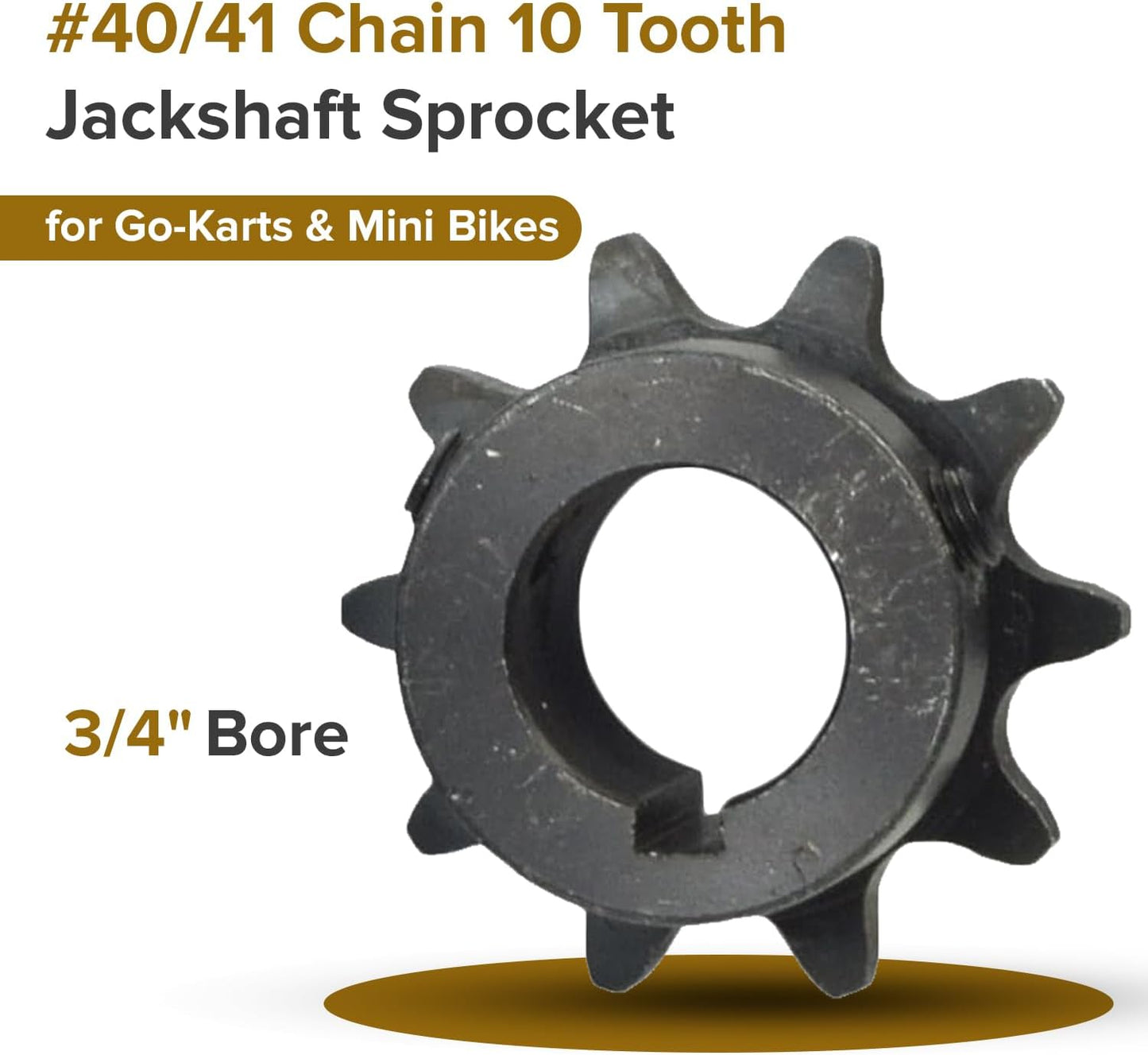 Cadena 40/41 Piñón Eje Gato 10 Dientes 3/4" Karts