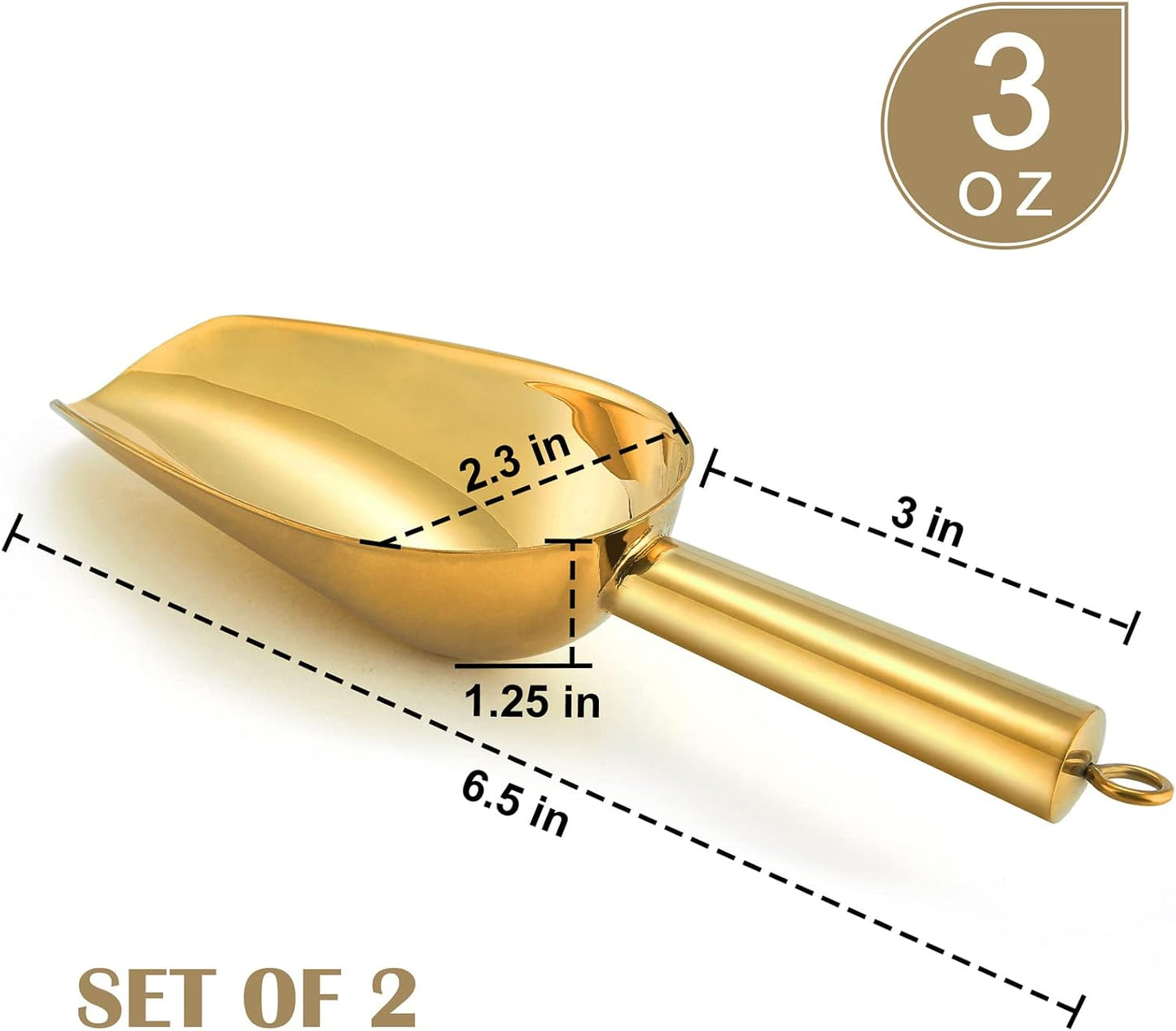 2 Pzas Cucharas Acero Inox Color Dorado 3oz