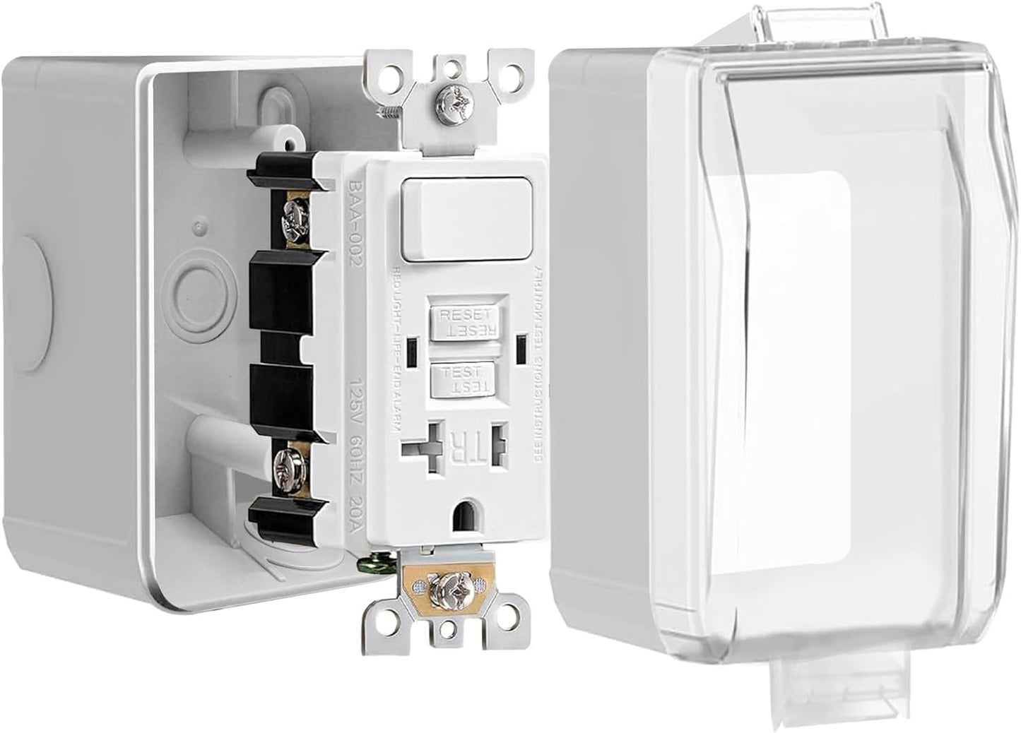 Caja salida eléctrica GFIC 20A con interruptor IP66 NEMA 5-15