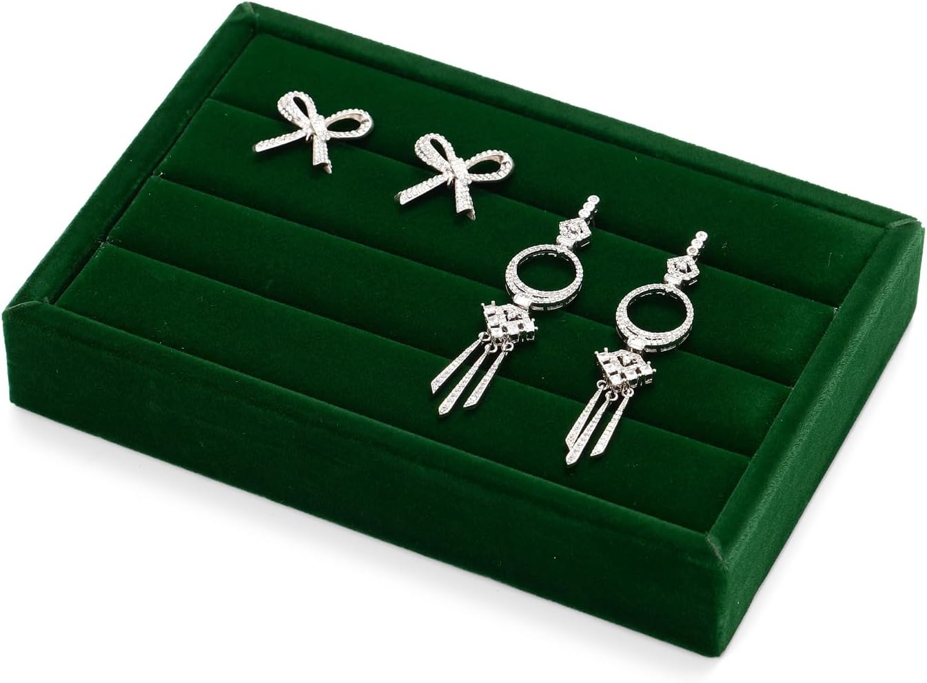 Organiz. anillos terciopelo 3 ranuras bandejas aretes