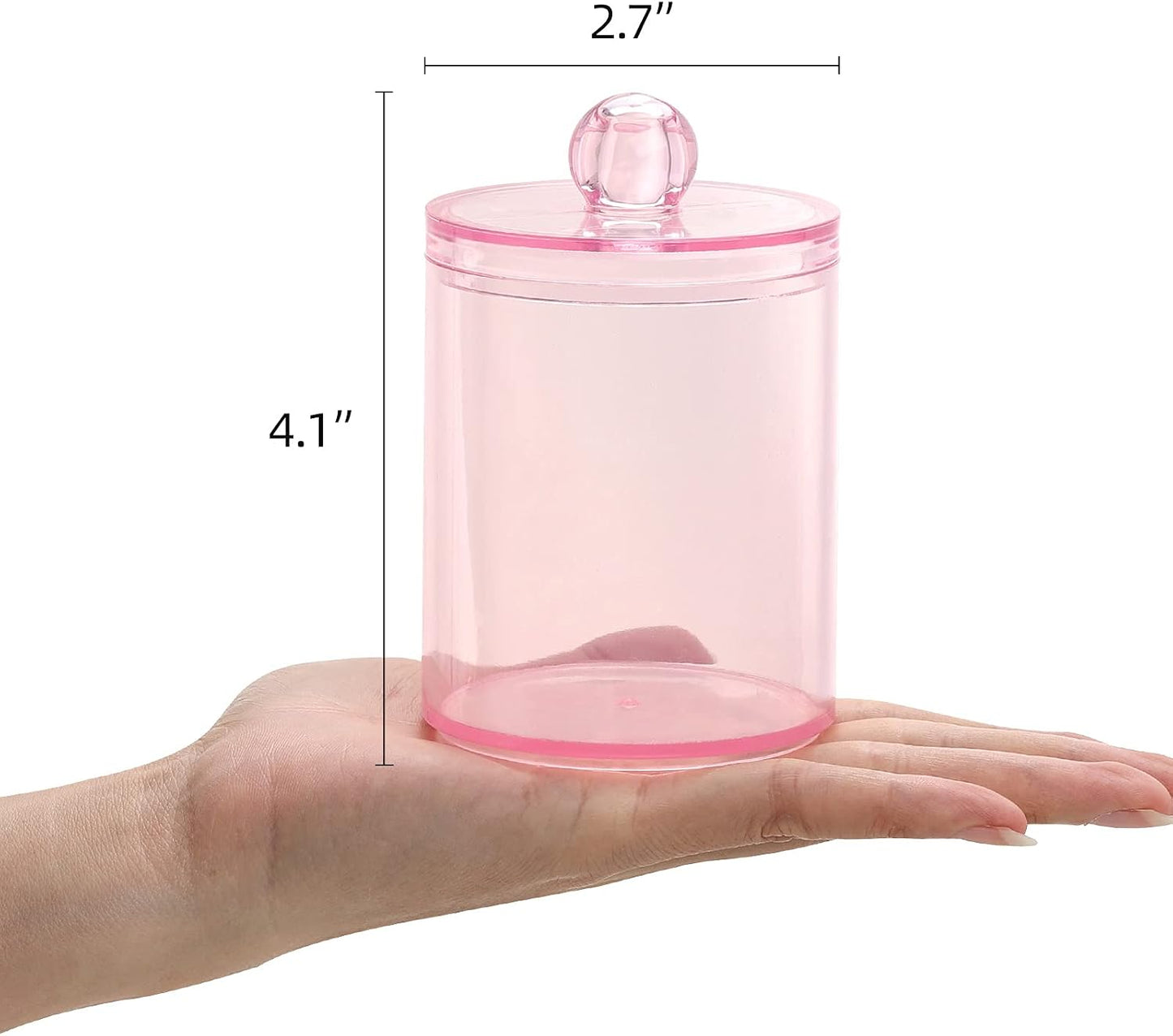 2 Pzas Tarro Baño con Soporte Qtip 10oz Rosa