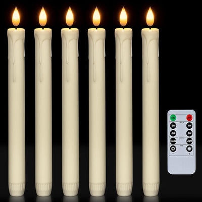 6 Velas LED Plástico Control Remoto 9.6pulg Halloween