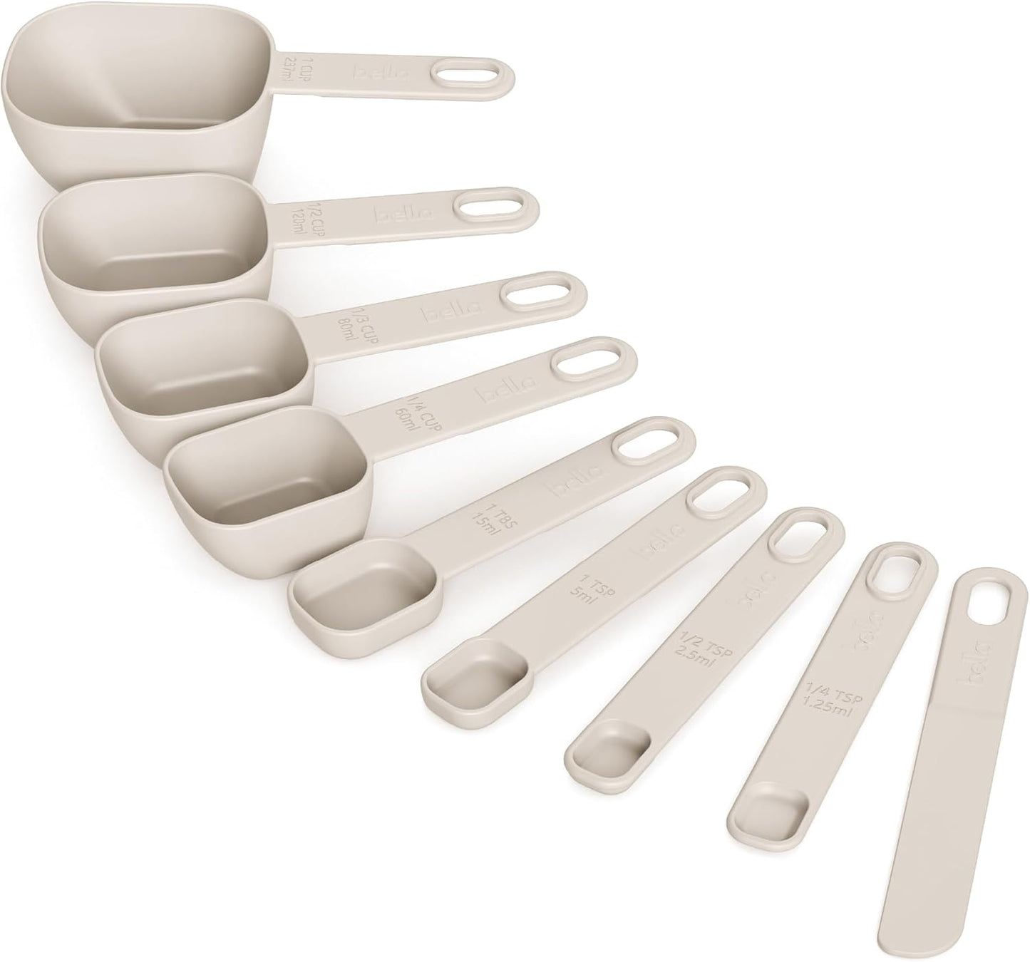 Juego de 9 tazas y cucharas medidoras anidadas sin BPA