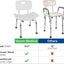 Silla ducha ajustable sin herramientas asiento hidromasaje