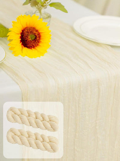 2 Caminos Mesa Tela Beige 120pulg Boda Fiesta