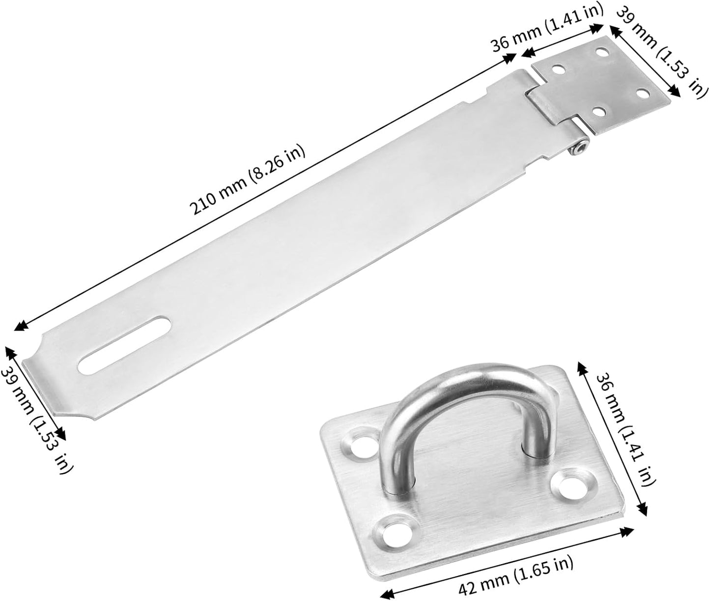 2 Cerrojos Puerta 8pulg Acero Inox Cierre Plateado