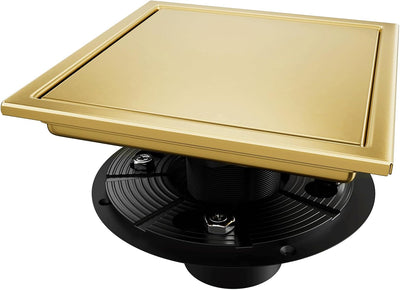 Desagüe ducha cuadrado 6pulg acero inox AISI 304 dorado