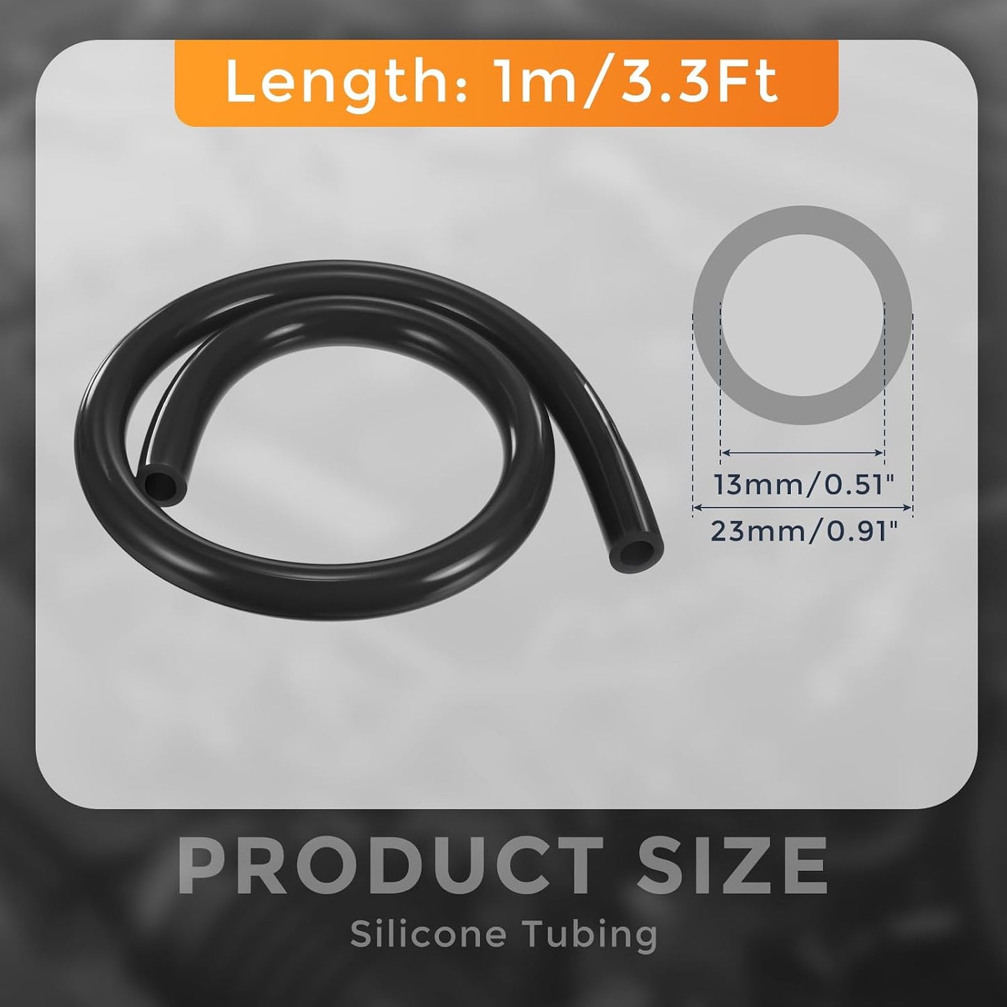 Manguera vacío silicona 3.3" 1/2" alta temperatura