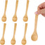 6 Cucharas Bambú Mini 5.12pulg para Condimentos Azúcar Sal