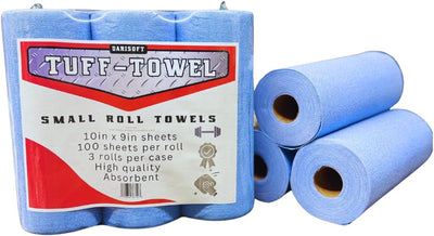 Toallas pequeñas de rollo azules 300 hojas por paquete