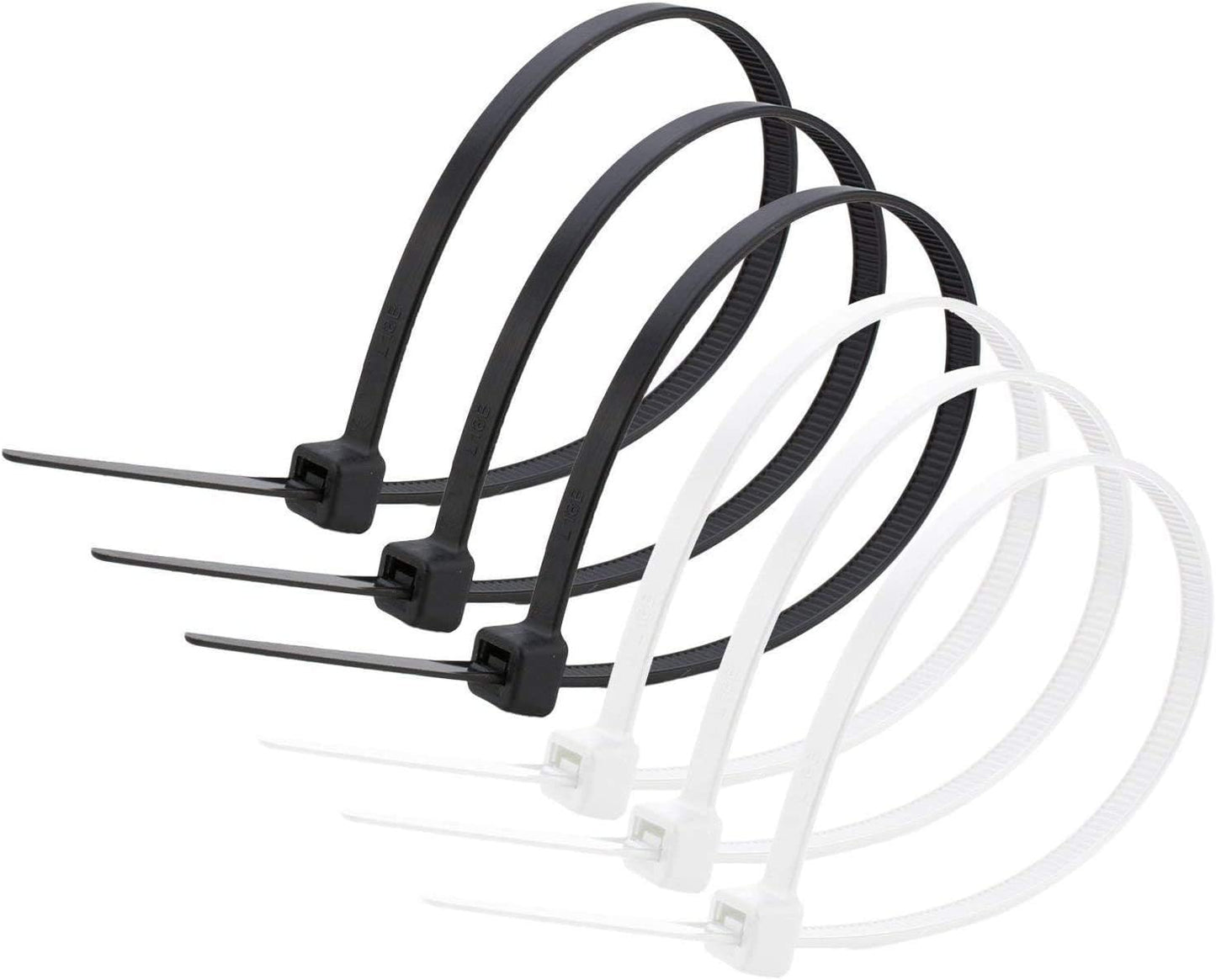 Paquete 200 bridas nailon 6pulg cierre automático blanco y negro