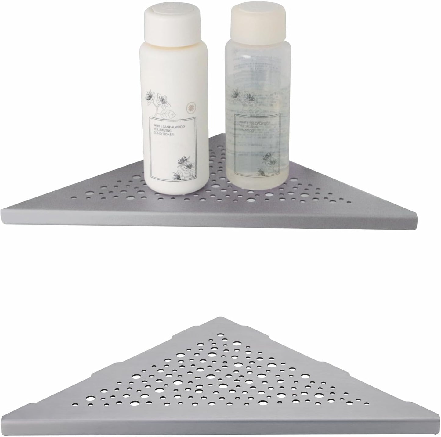 Estante esquinero ducha níquel cepillado 10" set 2