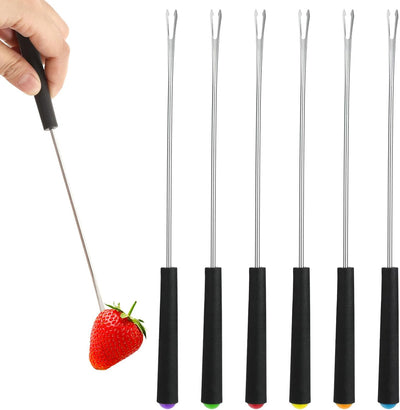 6 Palitos Fondue 9.5pulg Acero Inox para Barbacoa