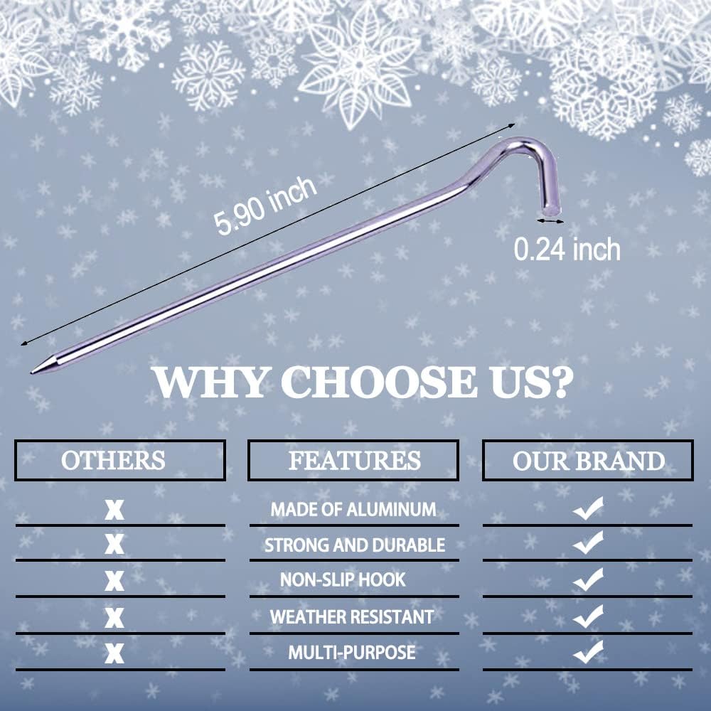 8 Correas y estacas aluminio para tienda camping Navidad