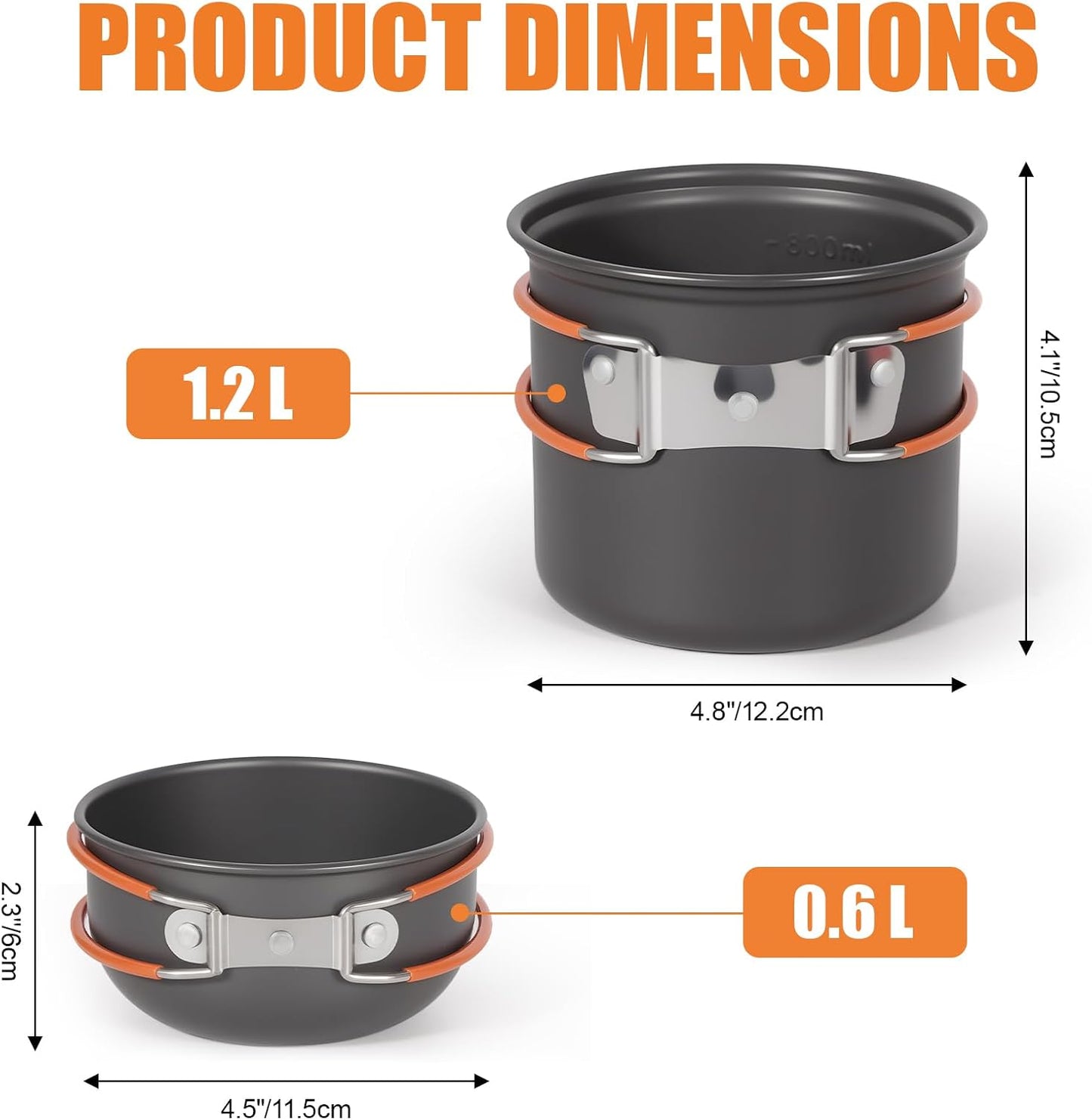 Set 4 platos acero inox para campamento senderismo