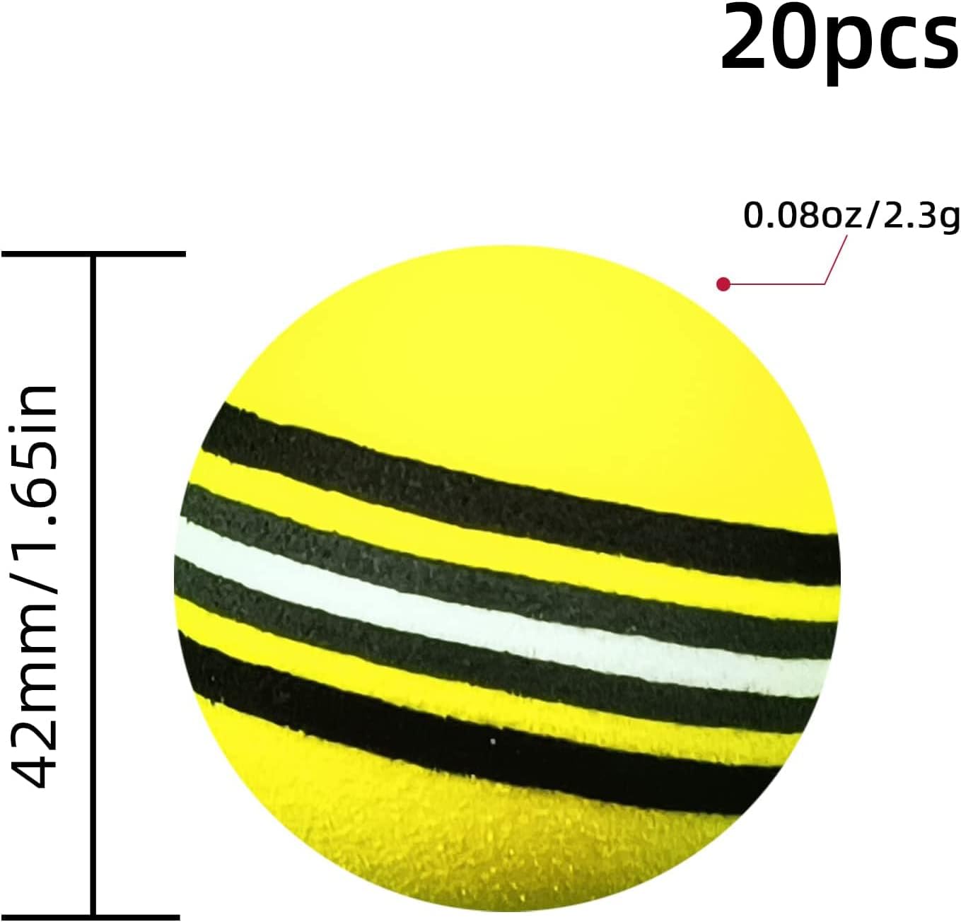 Pelotas golf esponja multicolor 20 pzas interiores