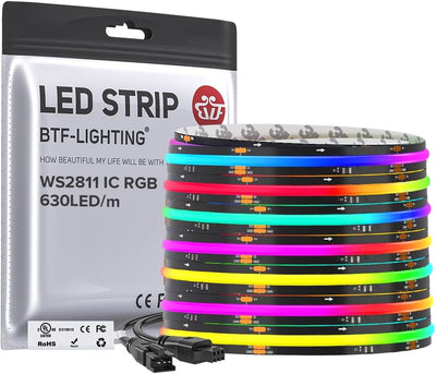 Tira LED RGB 24ft 630LED/m DC24V flexible PCB negro
