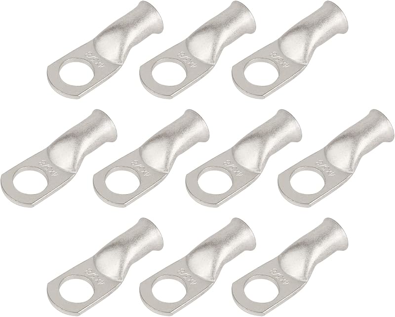 10 Pzas Lengüetas Anillo Cobre Estañado 4 AWG-3/8 M10