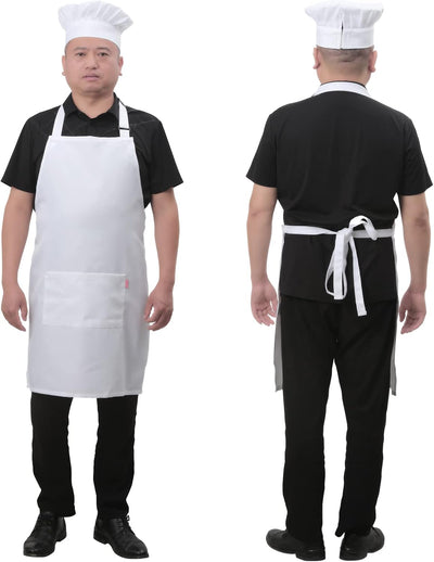 Delantal Chef Ajustable con Babero 40pulg Color Blanco