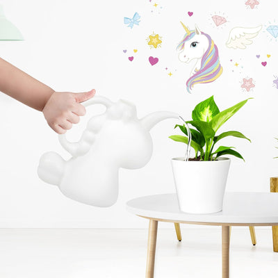 Regadera unicornio 1L para oficina casa jardín interior blanco