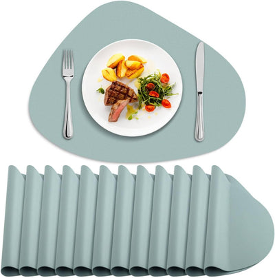 Set 12 Manteles Individuales Cuero Sintético Resistentes