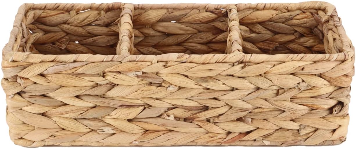 Cesta jacinto agua tejida 3 secciones estantes despensa