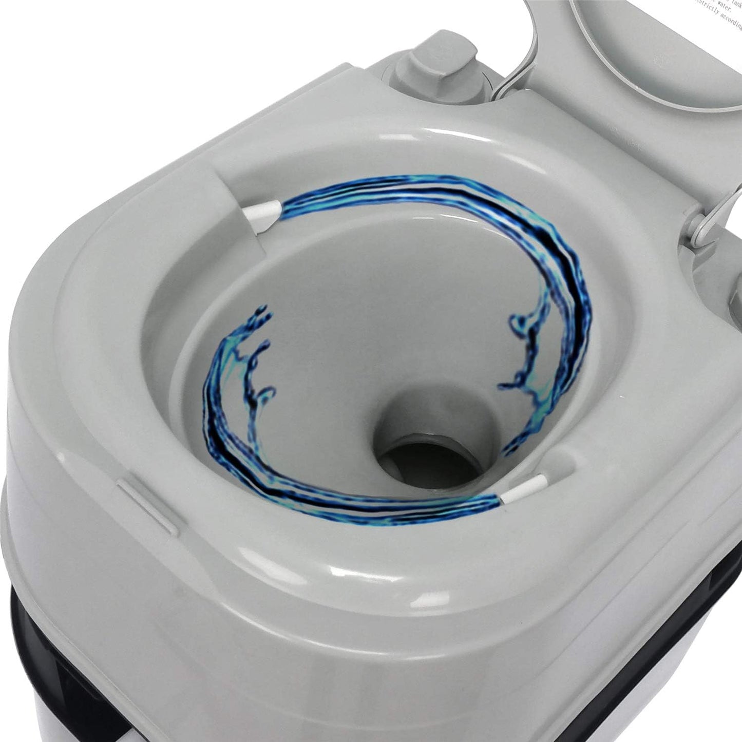 Inodoro portátil 24L bomba pistón camping gris