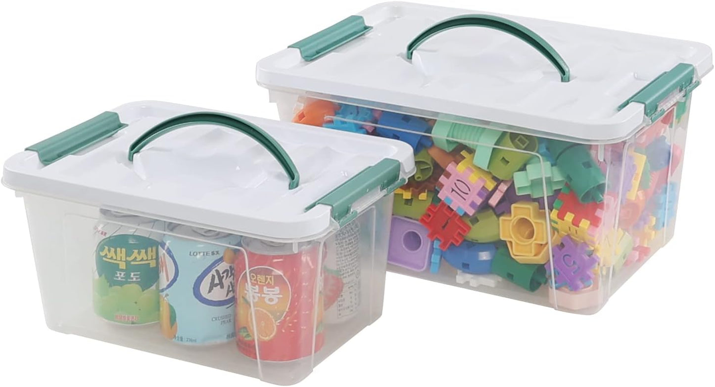 Contenedores 14qt y 7qt plástico transparente pack 2