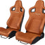 2 Pzas Asientos Reclinables Universal Cuero PU y Carbono