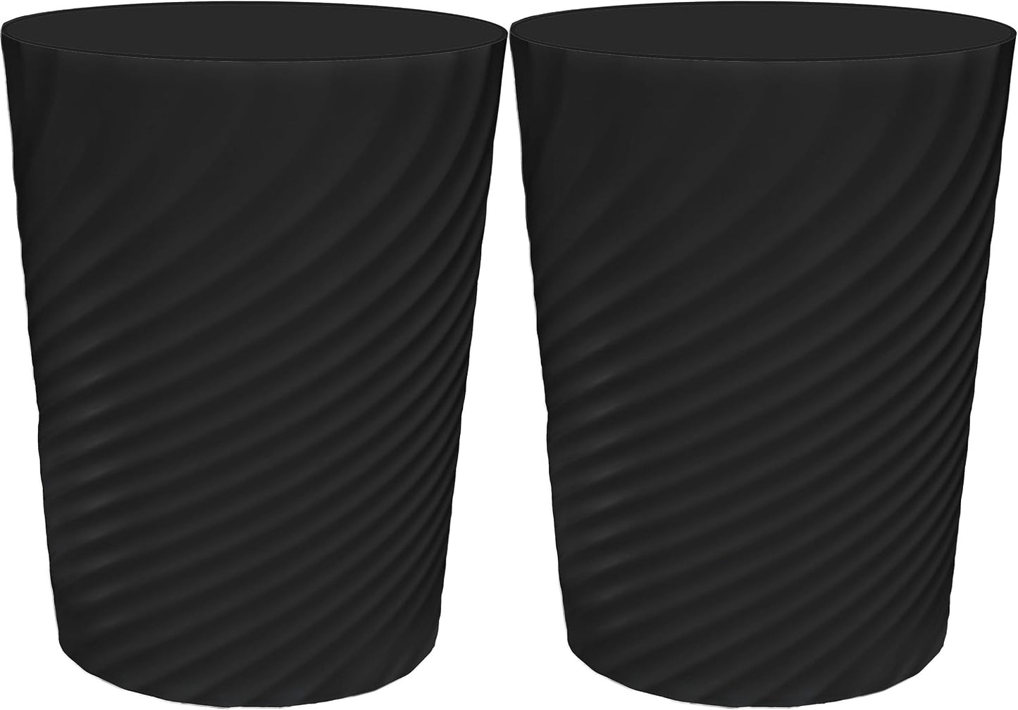 Cubo basura 1.8gal perfil delgado pack 2 negro