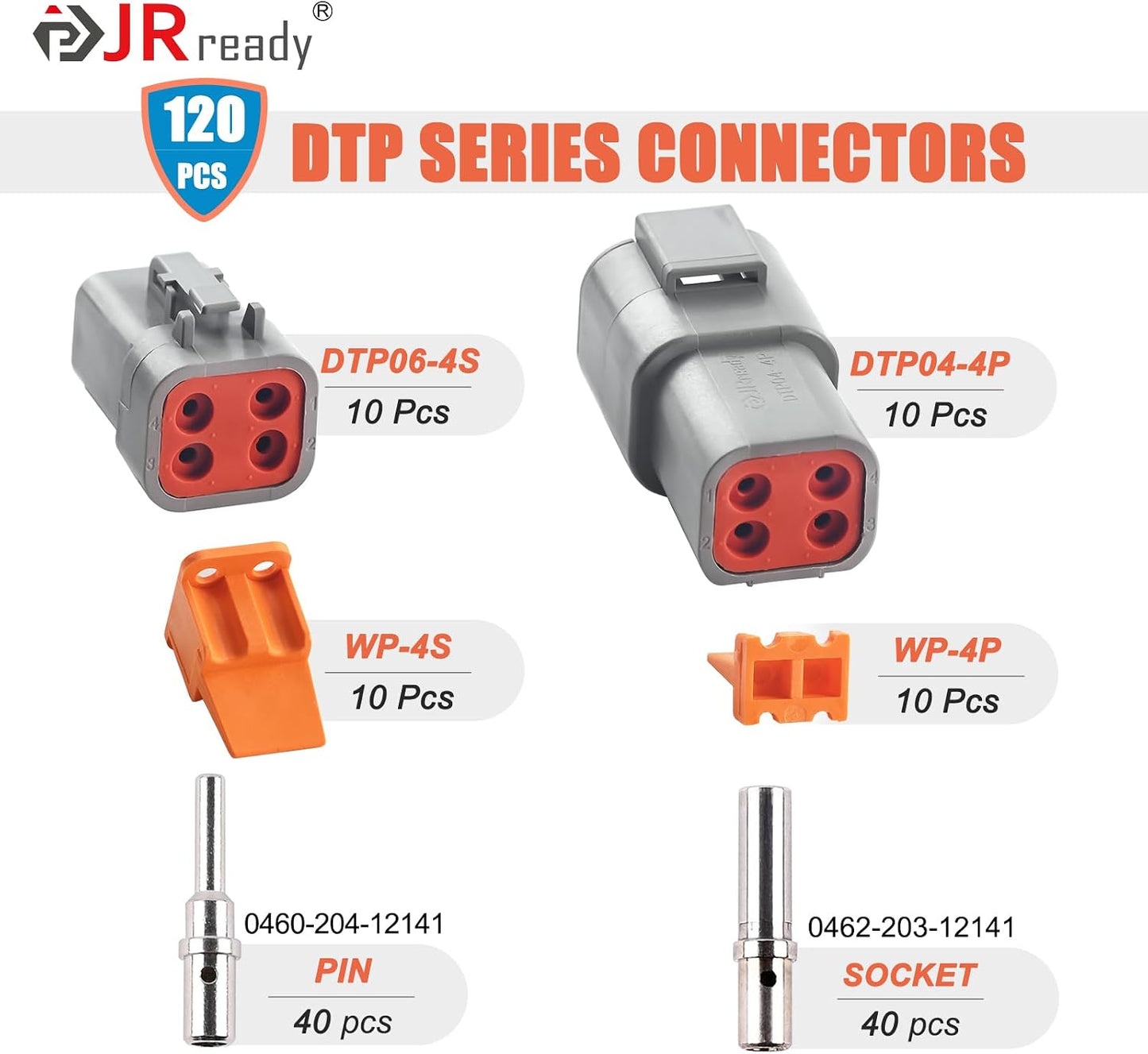 Kit conectores 4 pines 10 set 16-12 AWG impermeable