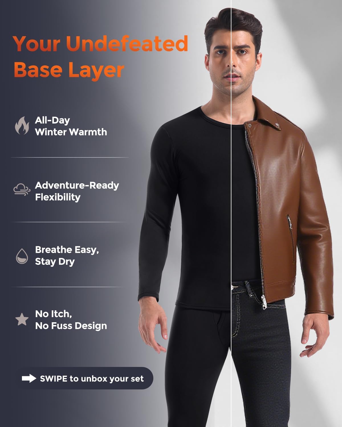 Long Johns térmicos para hombre forro polar suave capa base