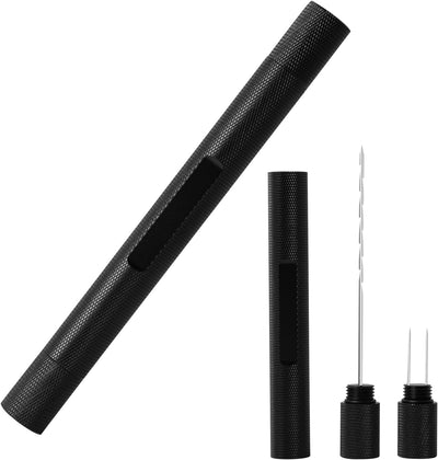 Juego herramientas perforación aguja ventilador dibujo negro