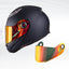 Visera estroboscópica para casco motocicleta rojo cromo