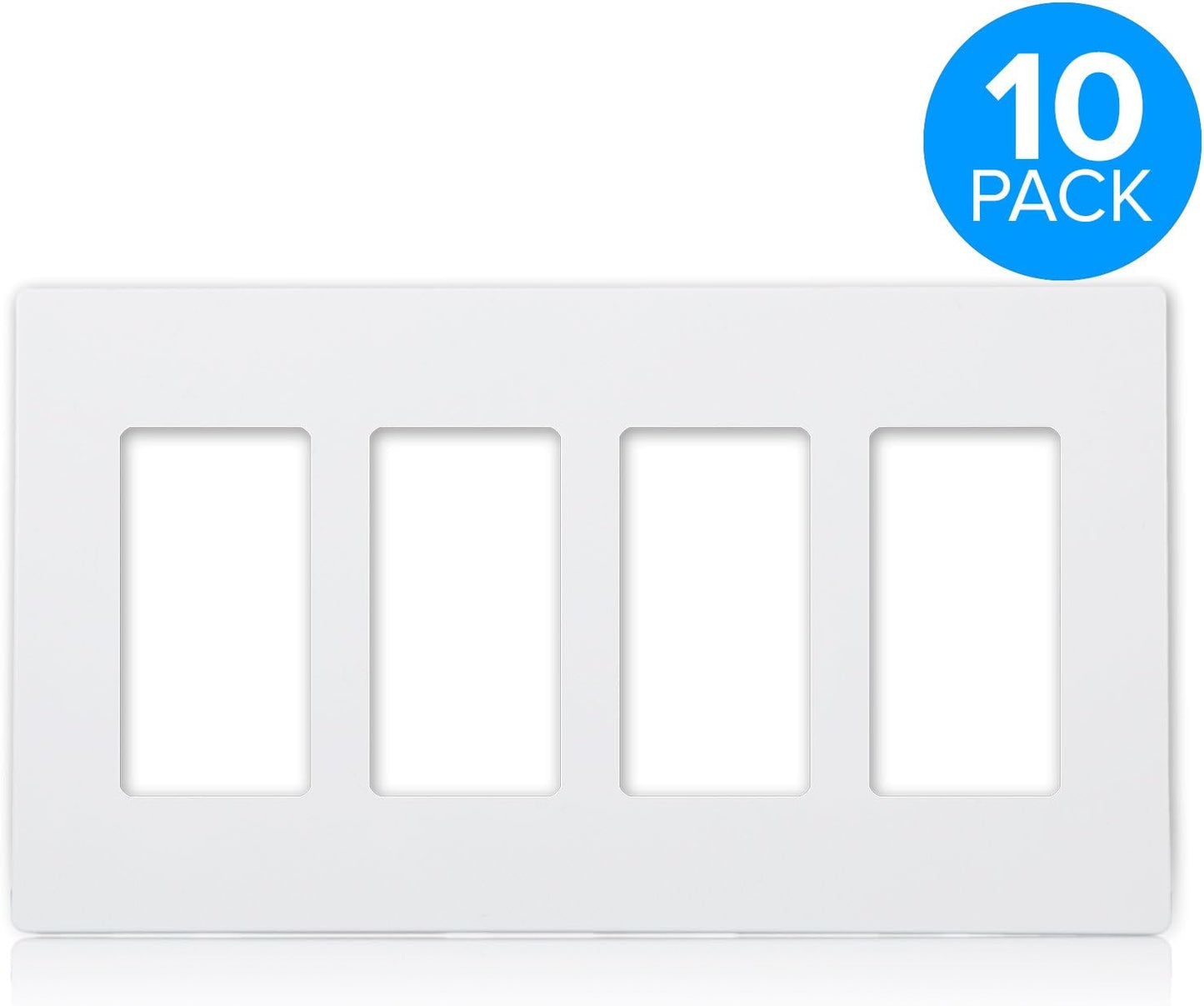 10 Placas Pared Sin S 4 Segmentos Blanco Estándar