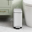 Cubo basura baño acero inox 10L cierre suave blanco
