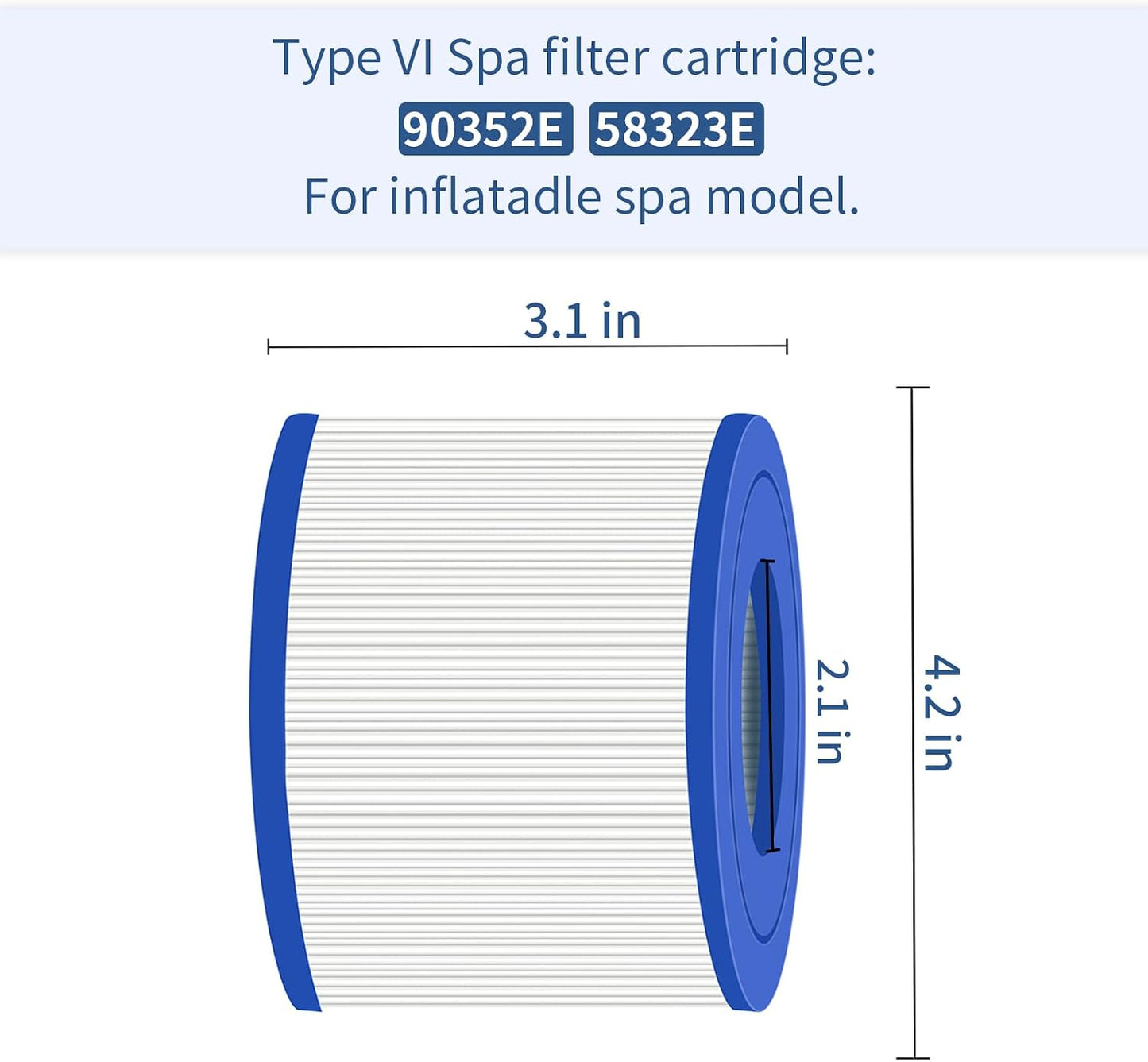 Filtro spa tipo VI cartucho repuesto bañera hidromasaje