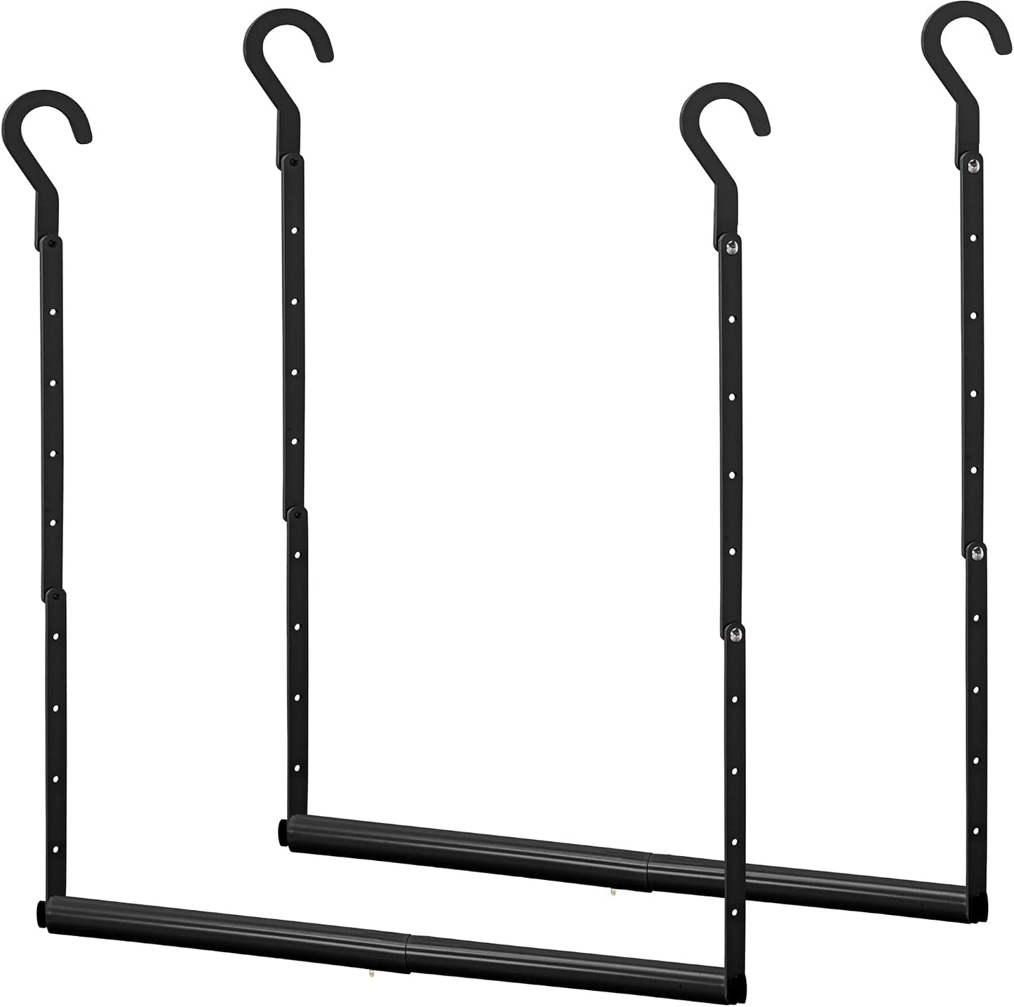 Barra colgar ropa ajustable 17.9-29.7" metal negro