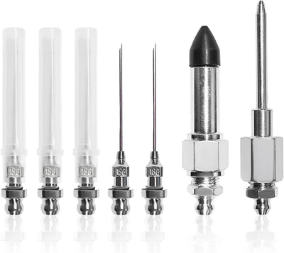 Juego 7 accesorios grasa 5 boquillas 1 dispensador 1 adaptador goma