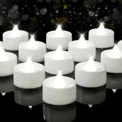 Set 100 Velas LED Pilas Luz Blanca Parpadeante